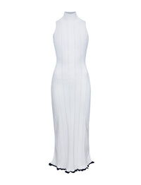 Robe en tricot Kim en côtes pointelle compactes - Off White