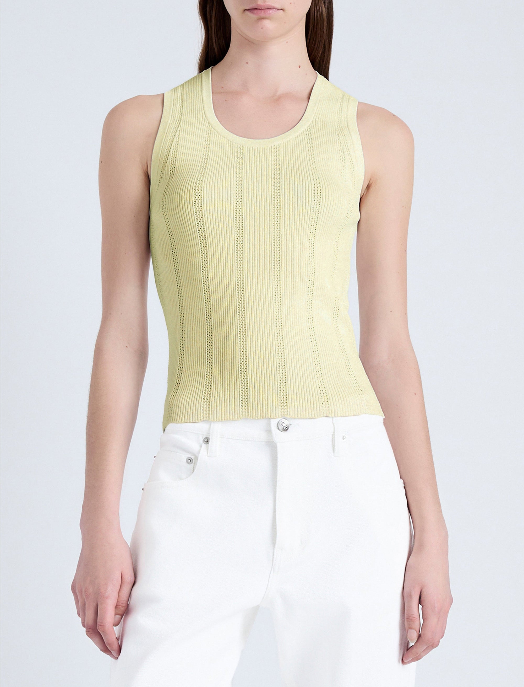 Débardeur en maille côtelé - Pale Yellow