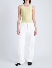 Débardeur en maille côtelé - Pale Yellow