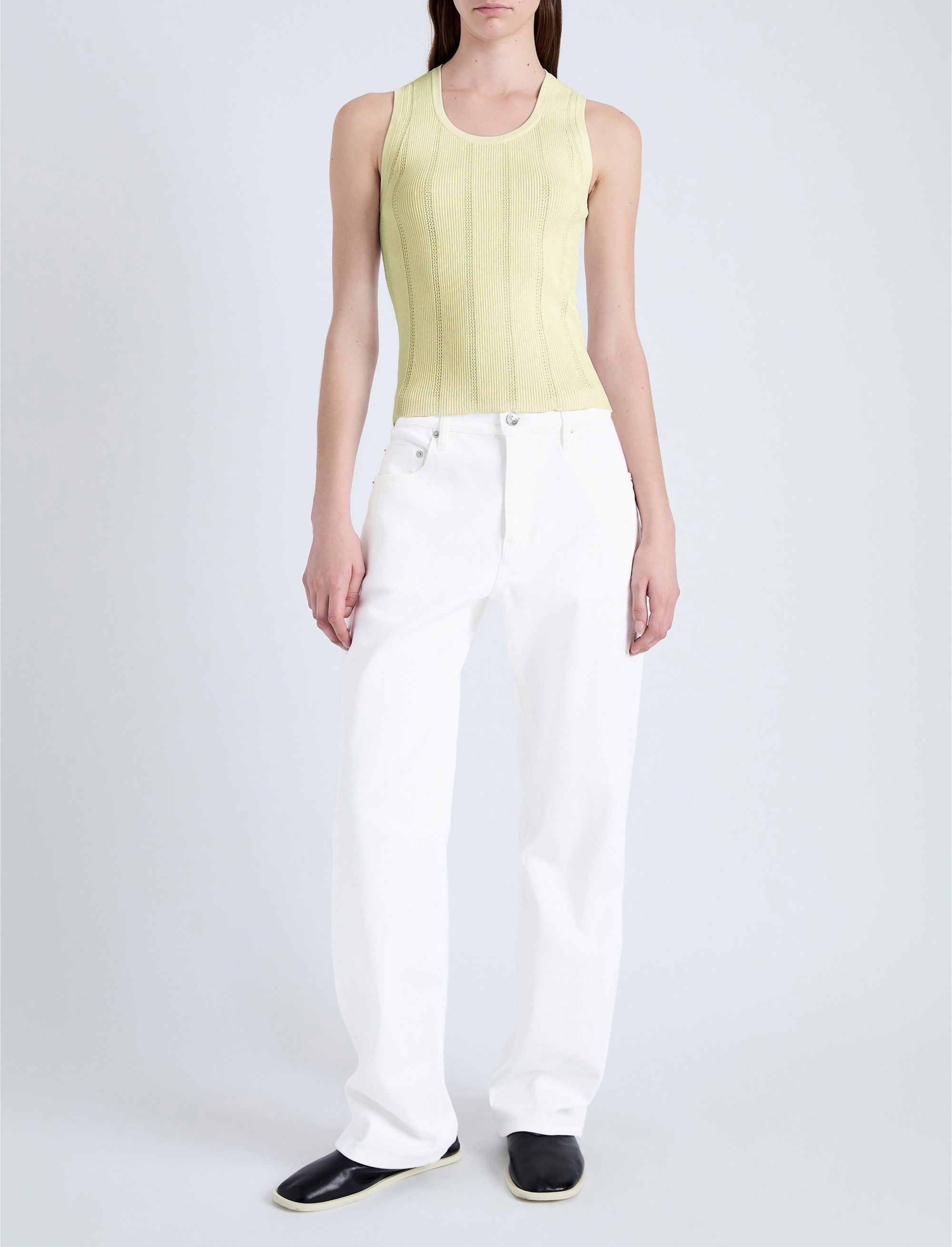 Débardeur en maille côtelé - Pale Yellow