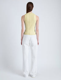 Débardeur en maille côtelé - Pale Yellow