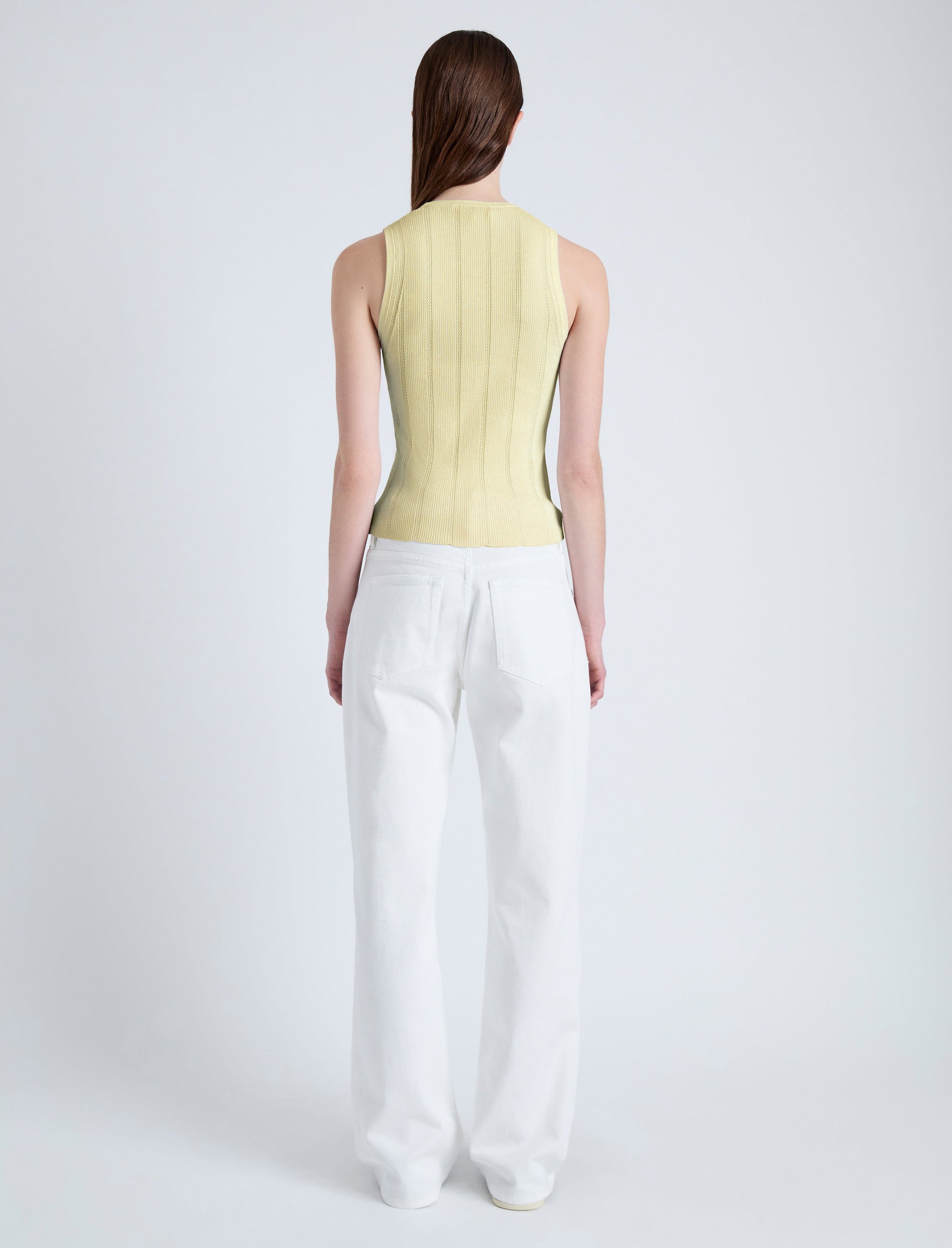 Débardeur en maille côtelé - Pale Yellow
