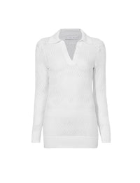 Pull Agnes tricoté en zig zag - Off White