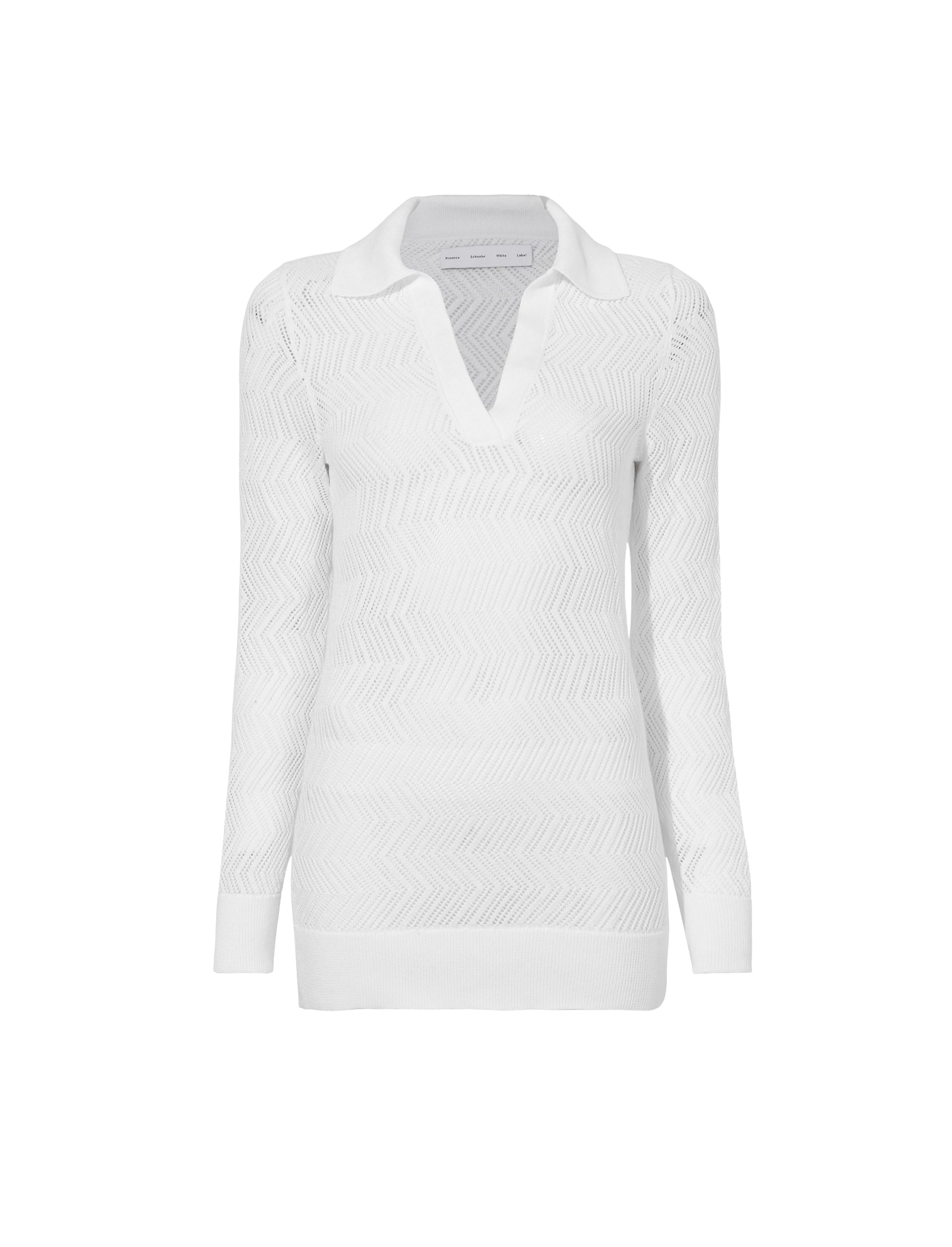 Pull Agnes tricoté en zig zag - Off White