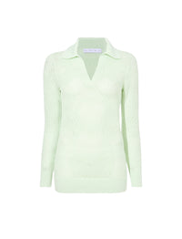 Pull Agnes tricoté en zig zag - Pistachio