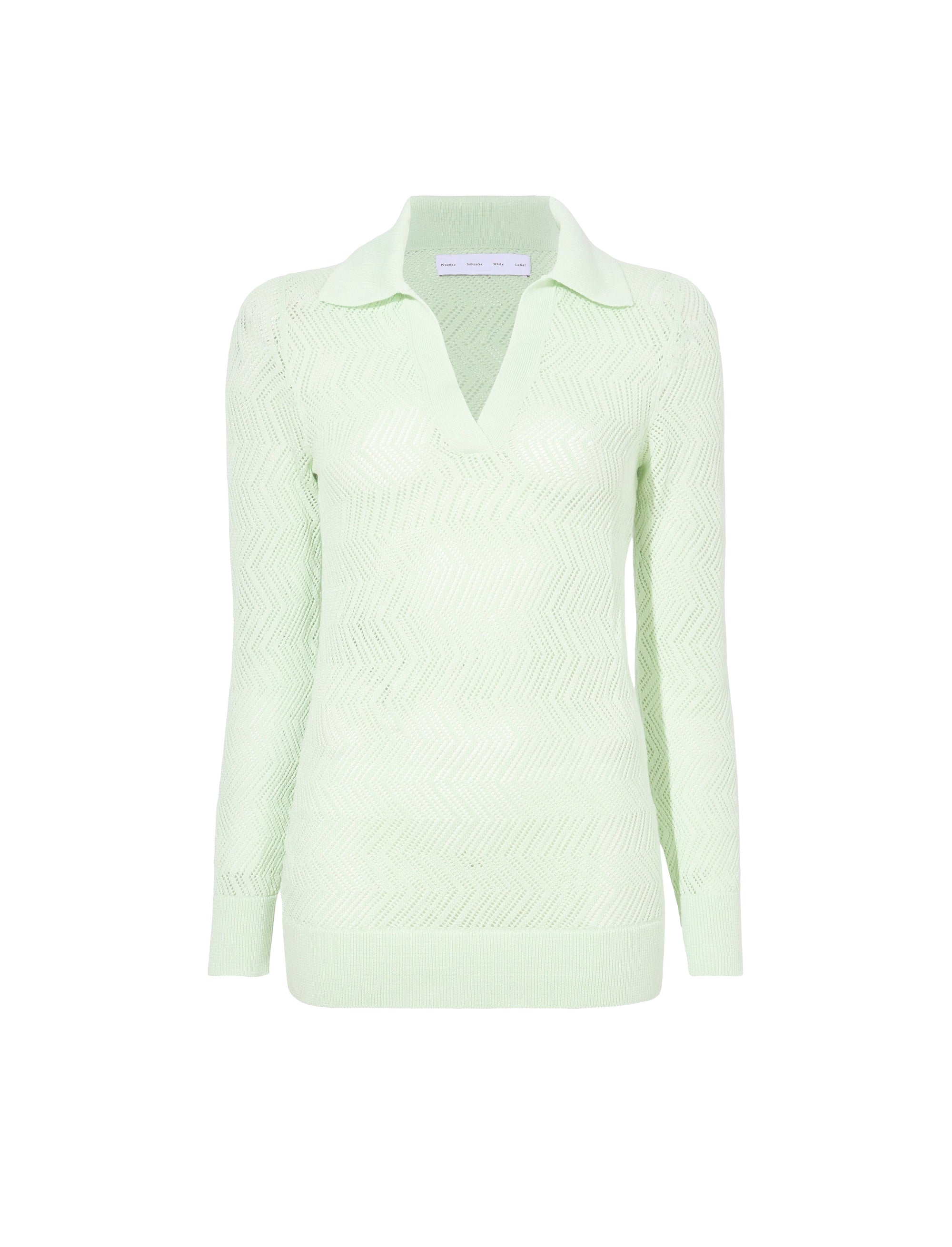 Pull Agnes tricoté en zig zag - Pistachio