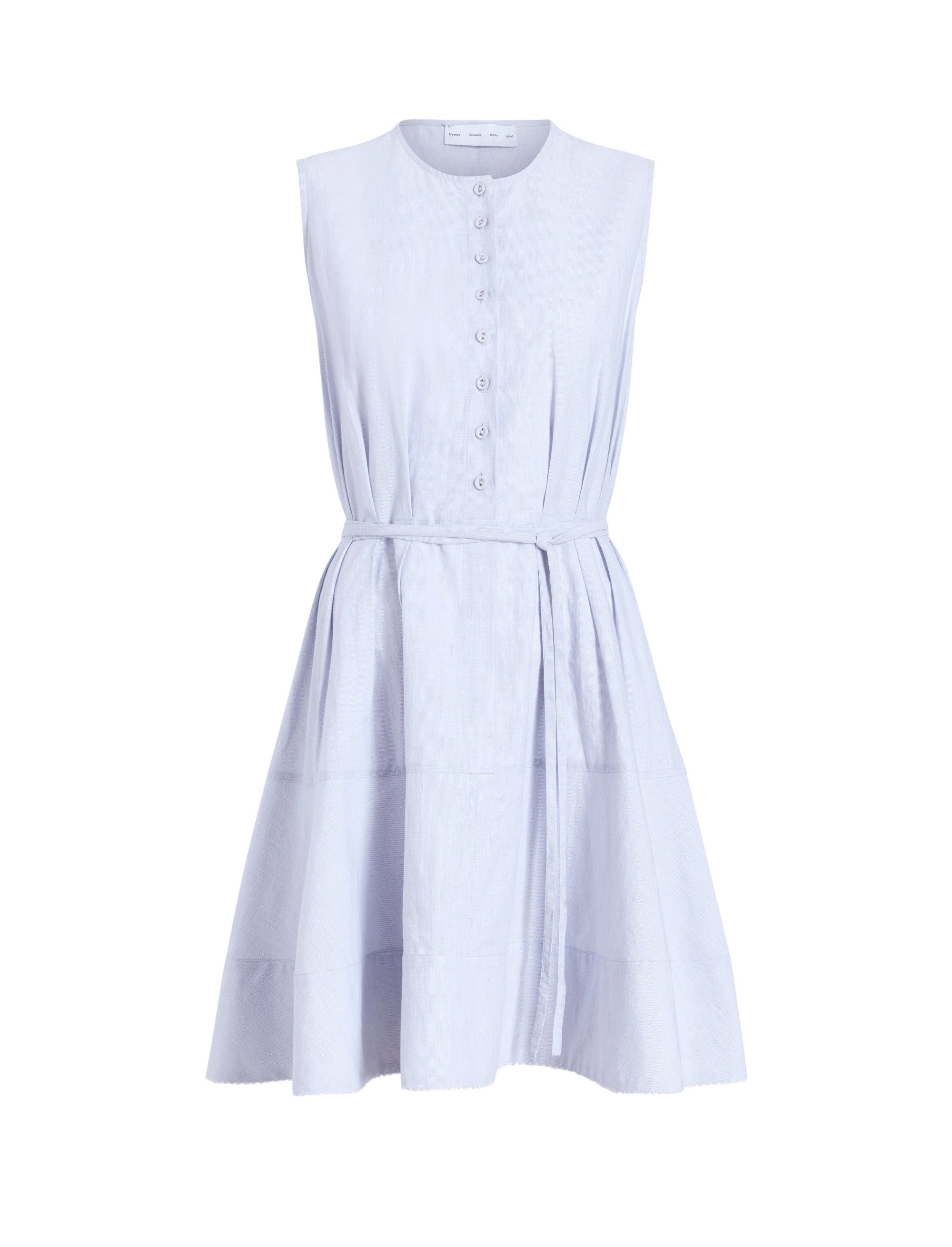 Robe chemise Kenziz sans manches en lin - Light Oxford Melange