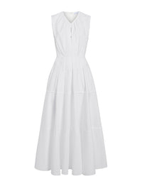Robe Kailey en popeline extensible - White