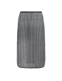 Jupe Lori tricotée à carreaux en tricot - Off White & Black