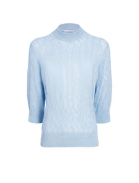Pull Nicola à manches courtes tricoté - Light Oxford