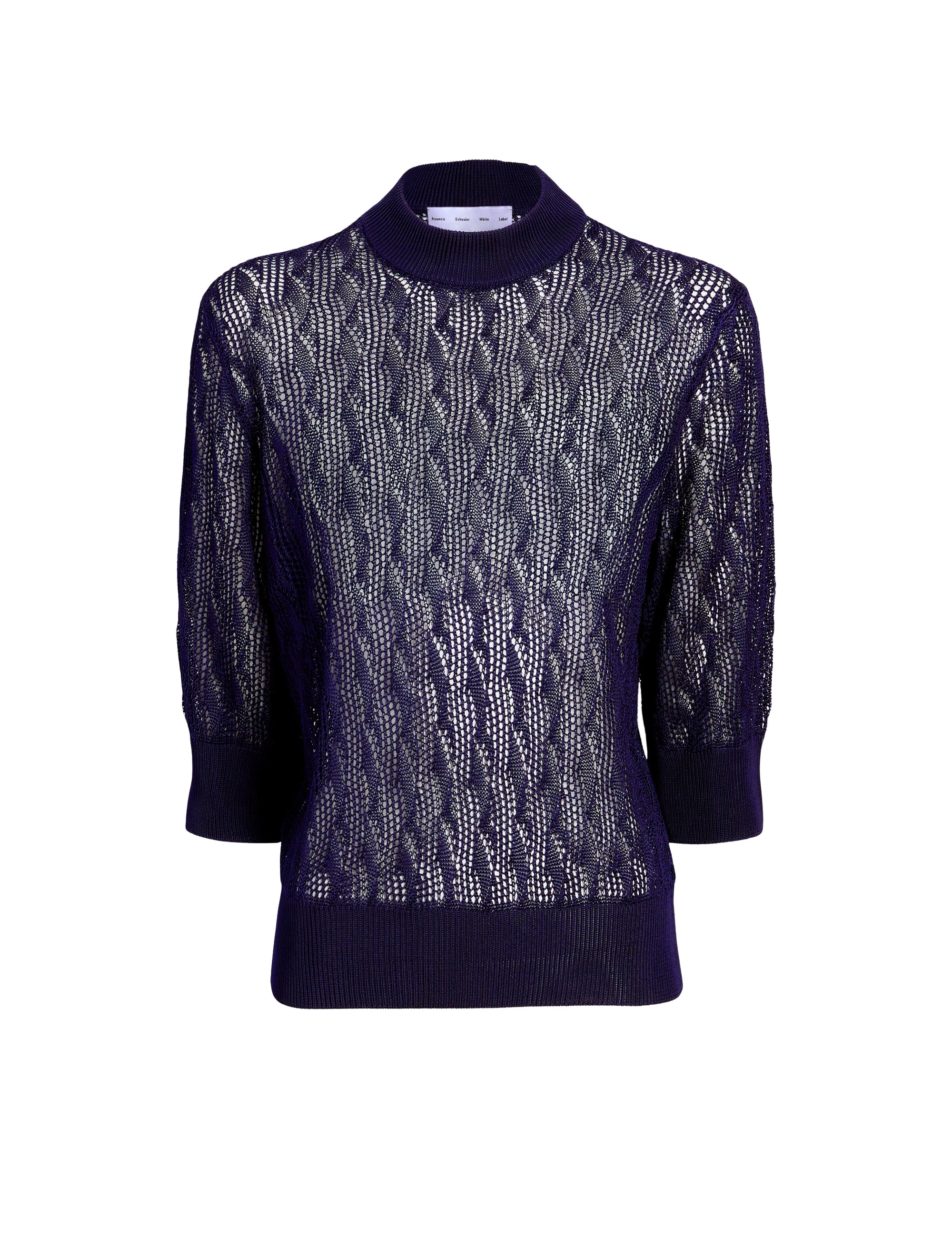 Pull Nicola à manches courtes tricoté - Dark Ink