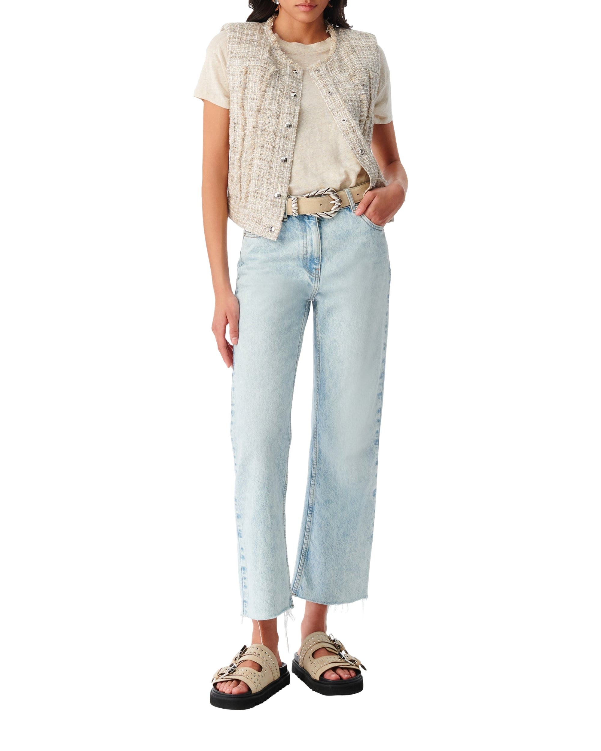 Dilea jacket in linen - Mixed Beige