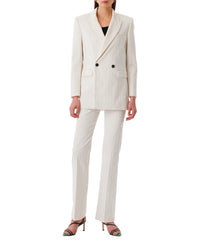 Edda striped blazer - Off White & Black