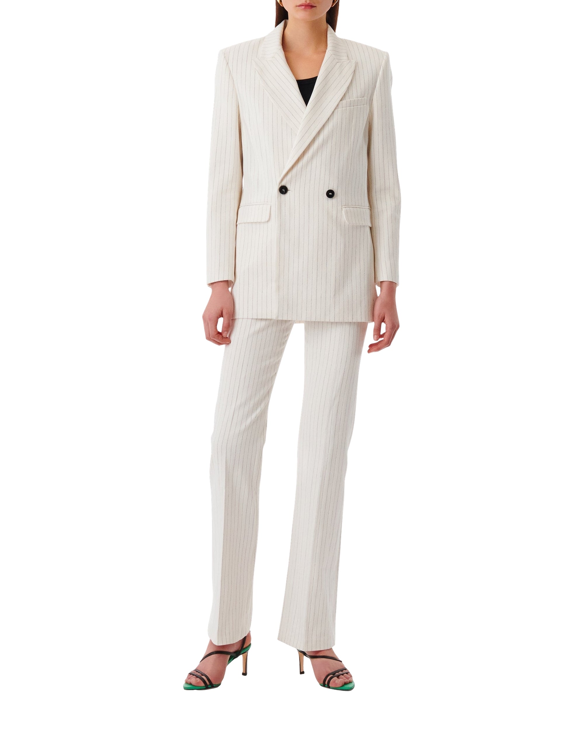 Edda striped blazer - Off White & Black