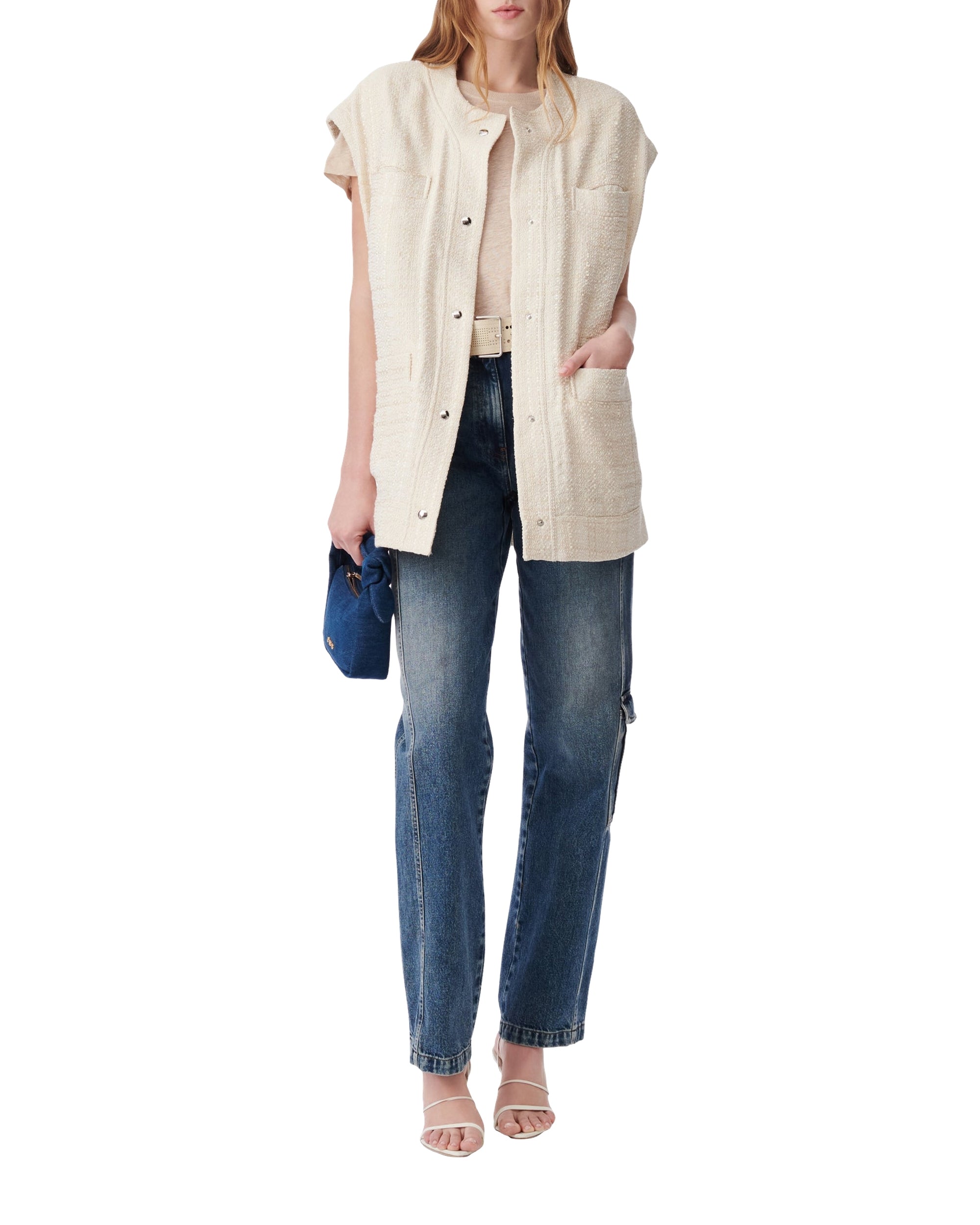 Ilyana sleeveless jacket - Ecru