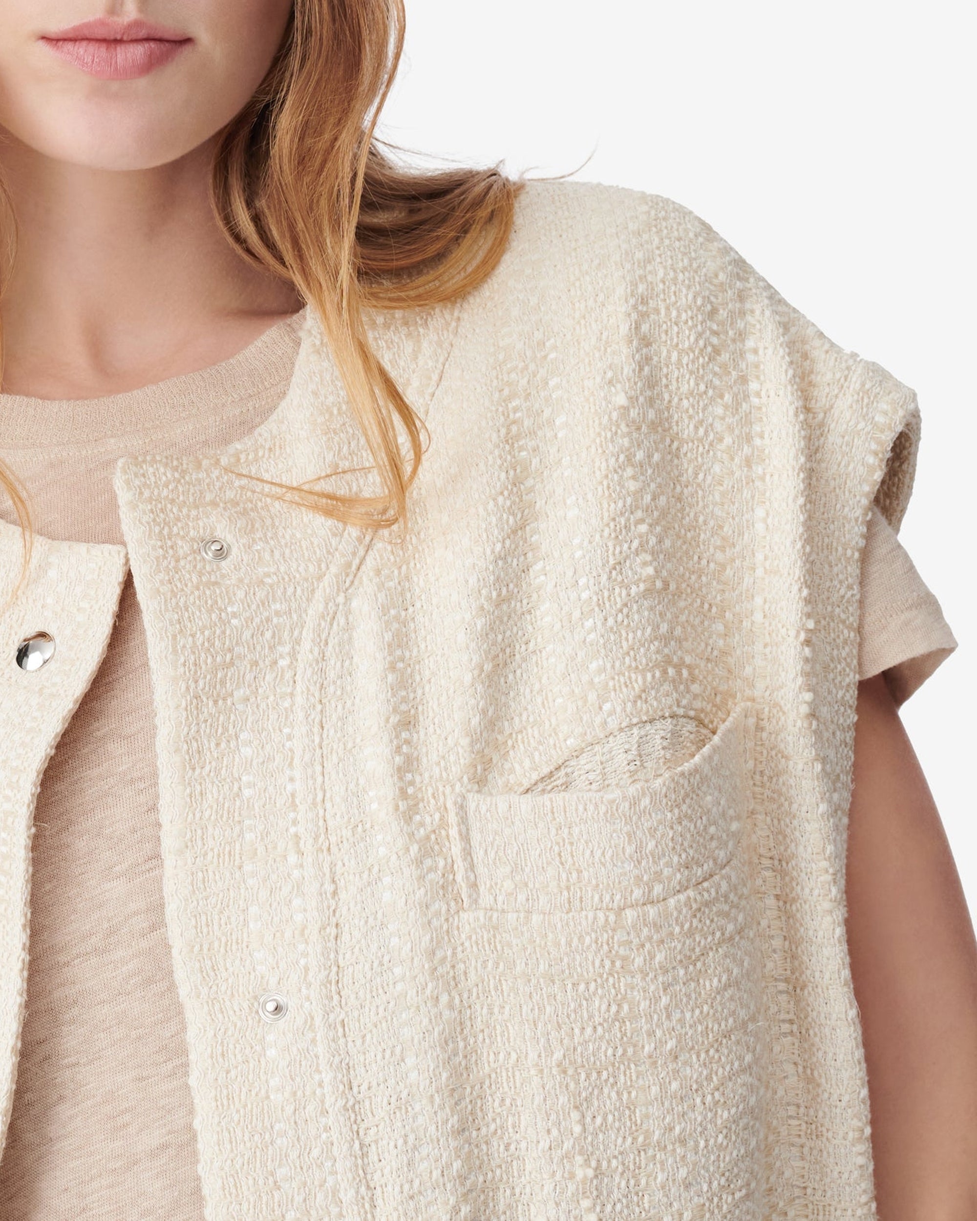 Ilyana sleeveless jacket - Ecru