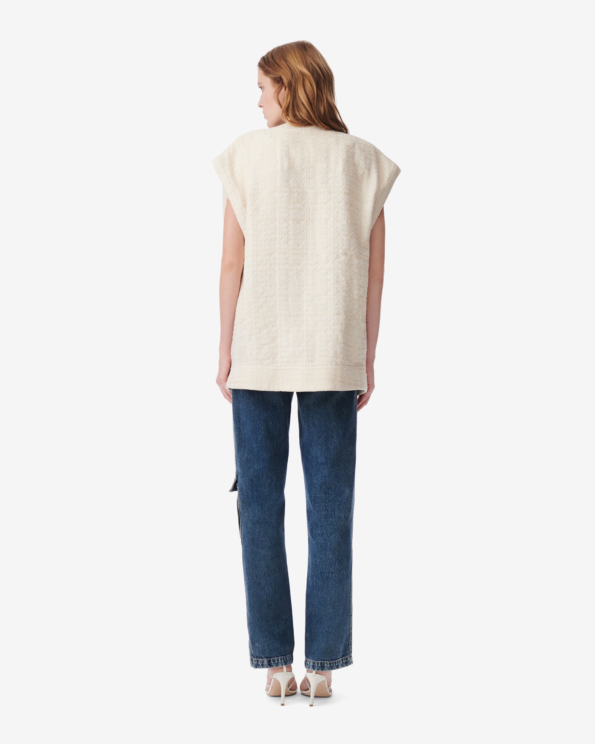 Ilyana sleeveless jacket - Ecru