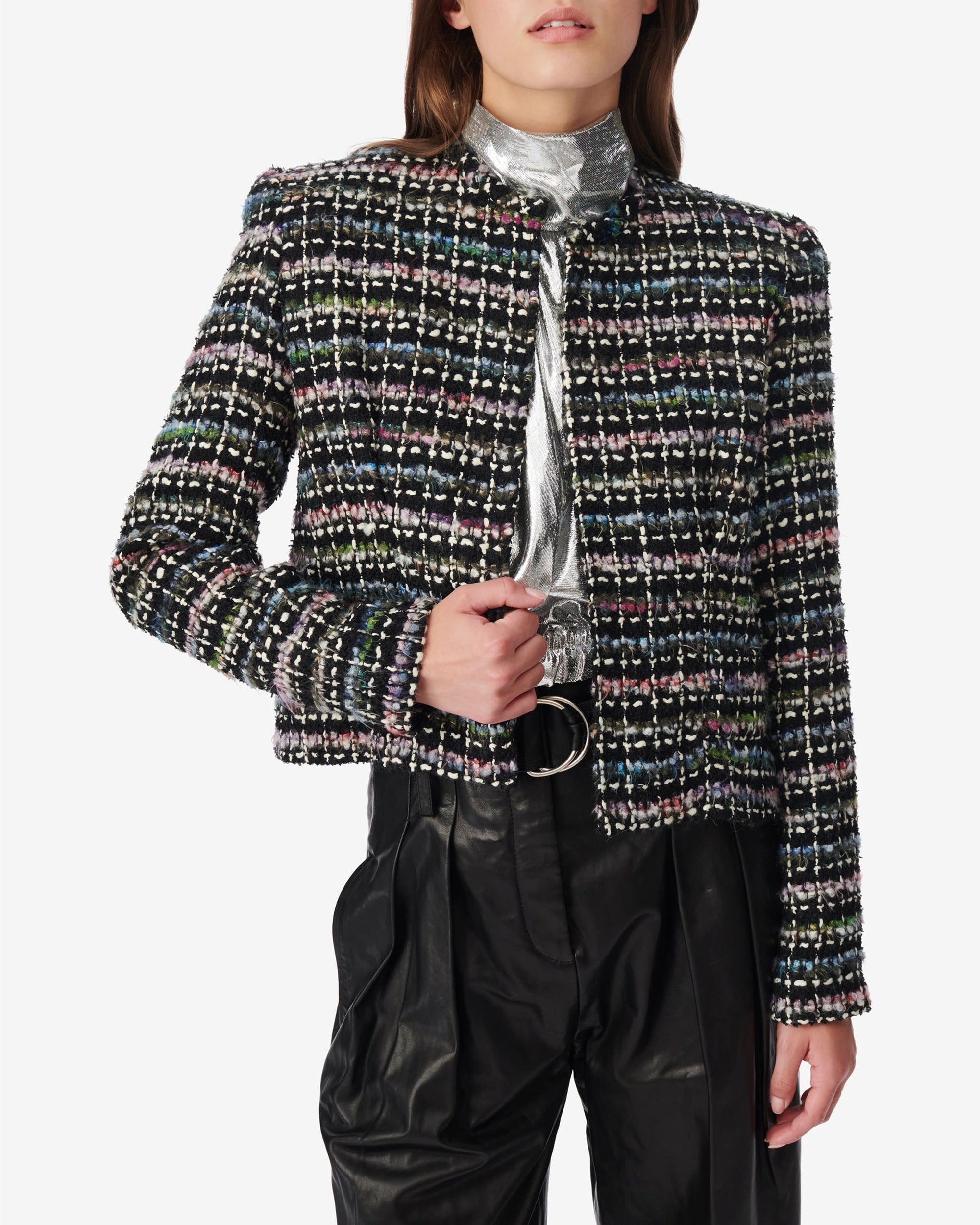 Wool blend Juane jacket - Black Multico