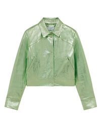 Kenan leather jacket - Metallic Green