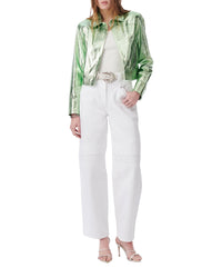 Kenan leather jacket - Metallic Green