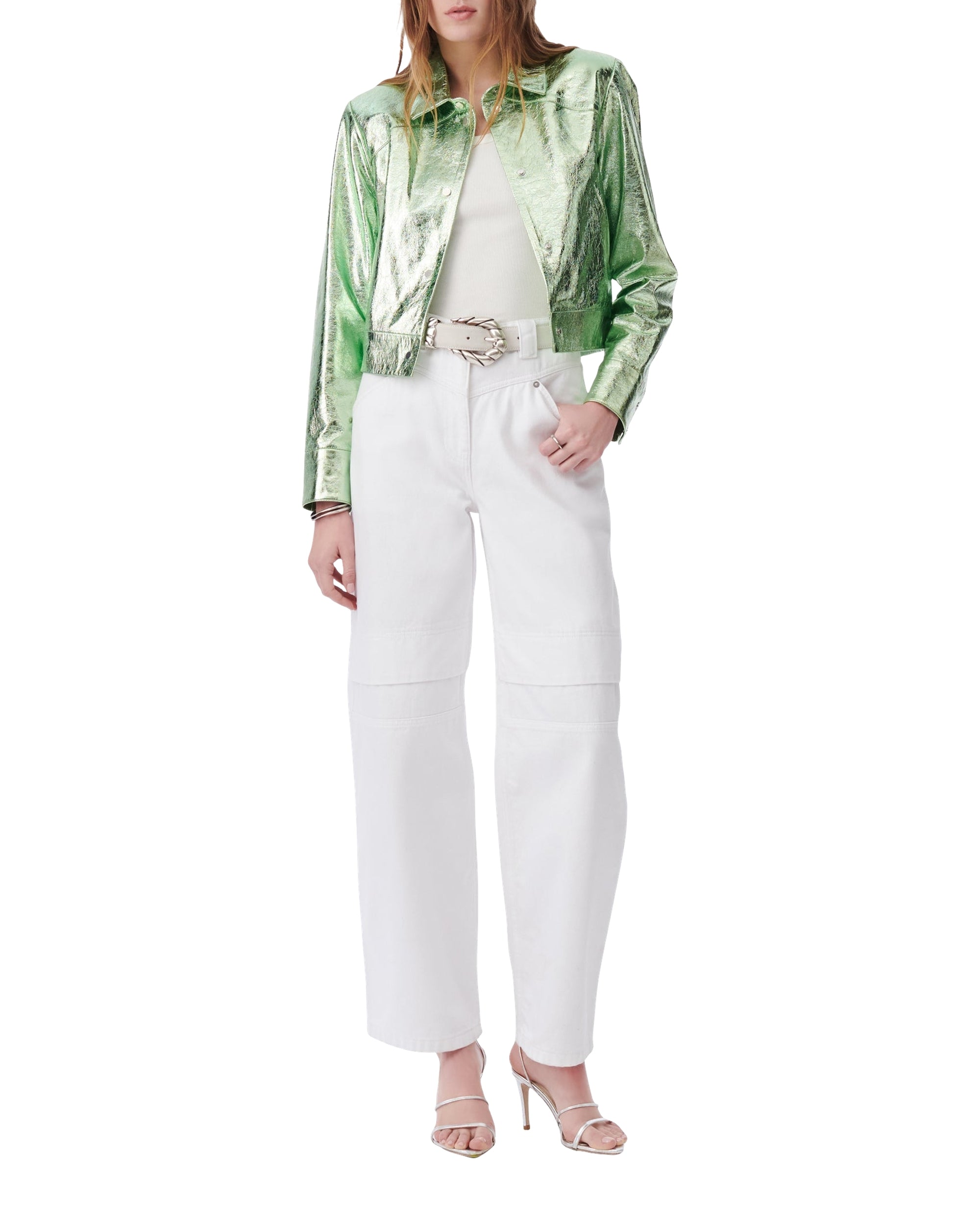Kenan leather jacket - Metallic Green
