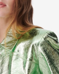 Kenan leather jacket - Metallic Green