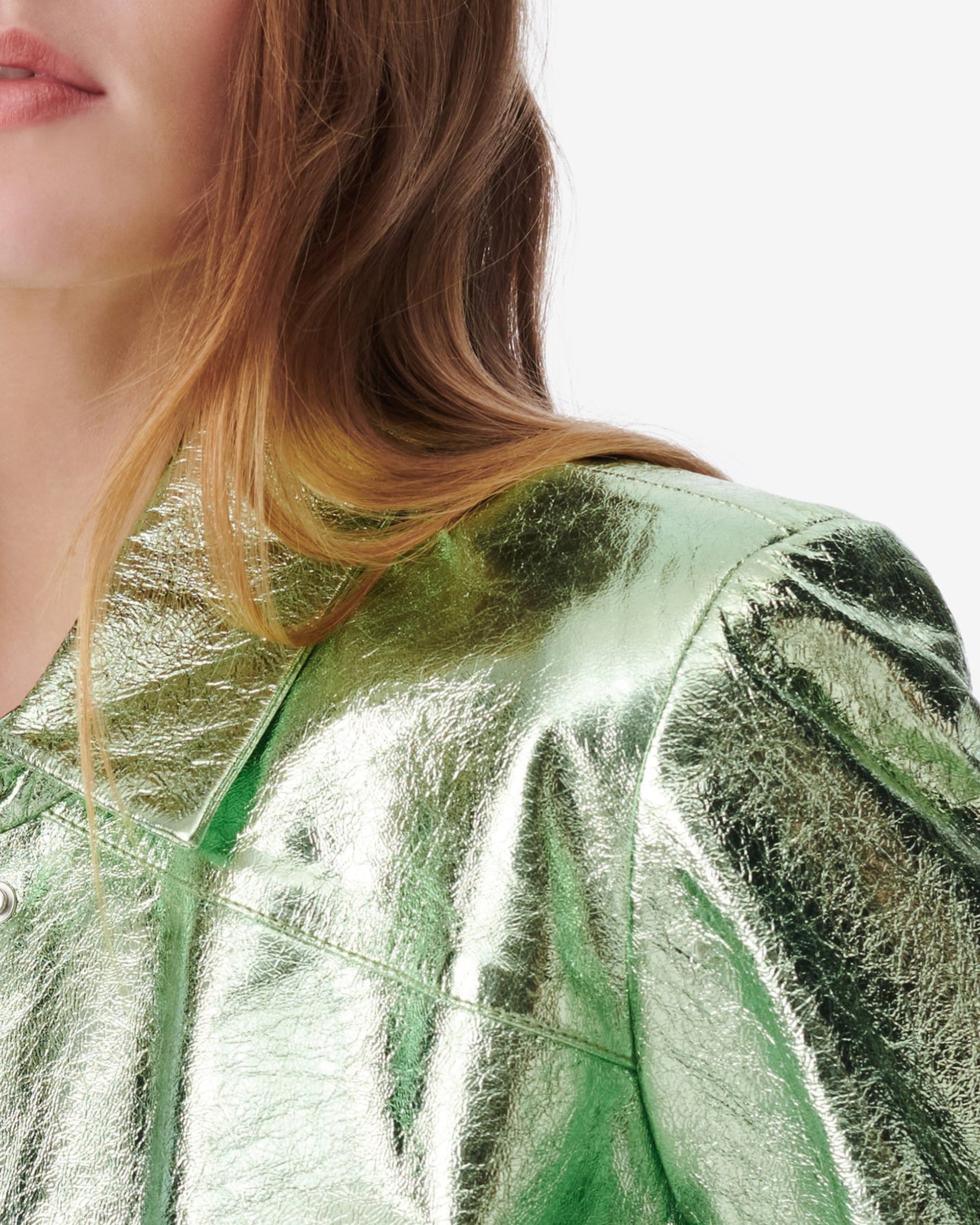 Kenan leather jacket - Metallic Green