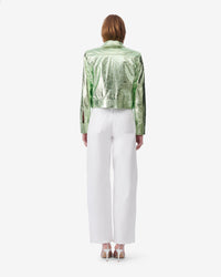 Kenan leather jacket - Metallic Green