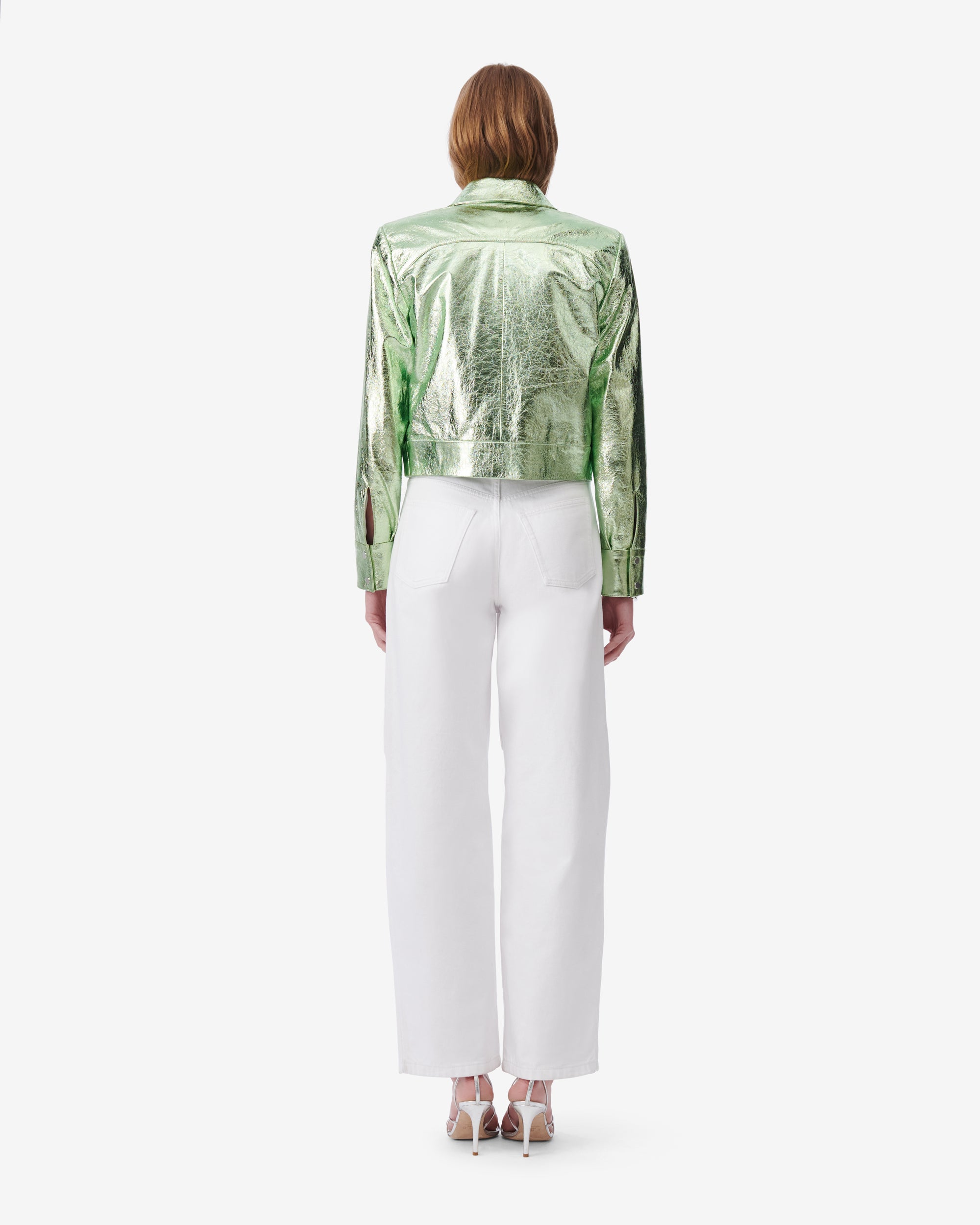 Kenan leather jacket - Metallic Green