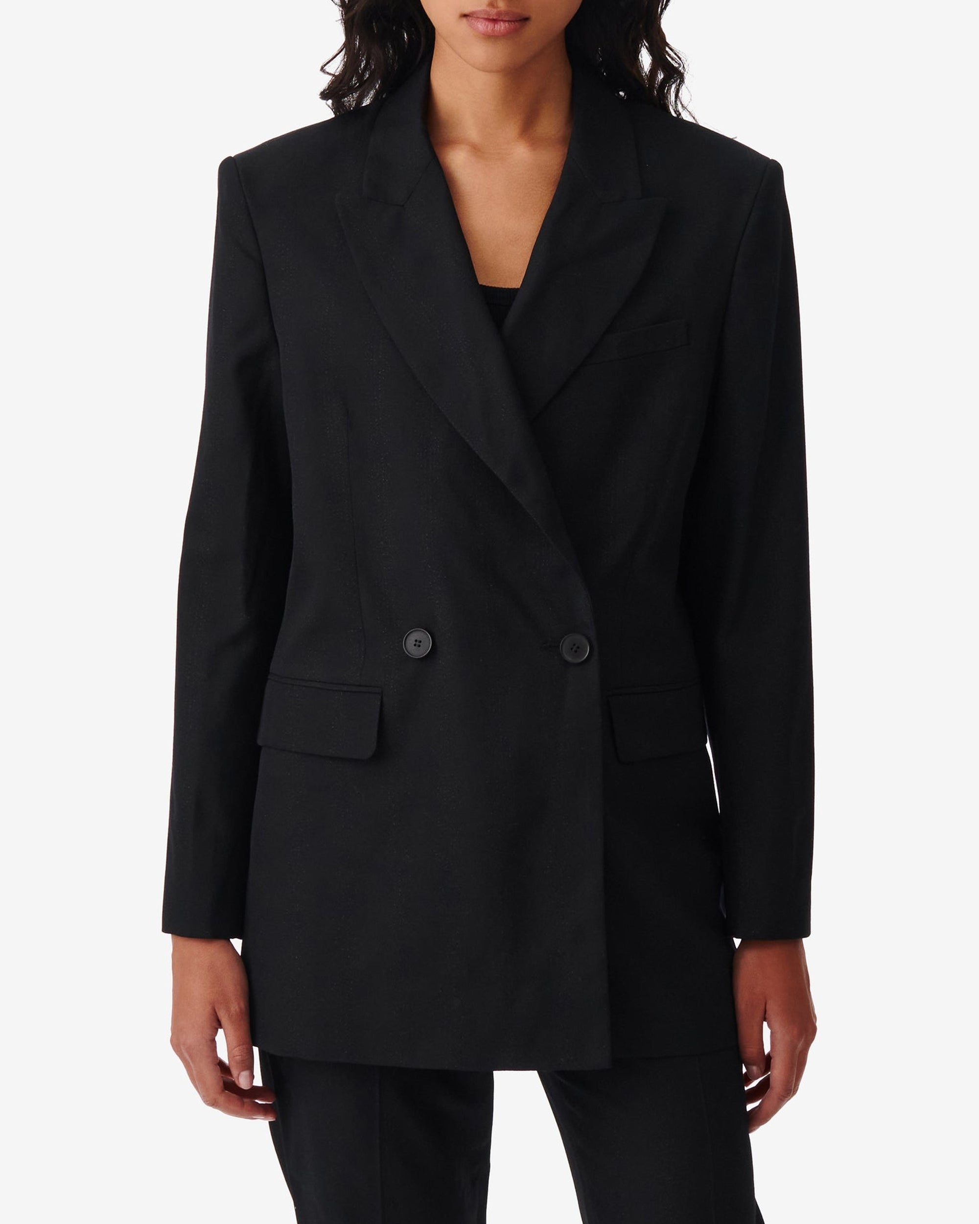 Louisiane jacket in wool - Black Lurex