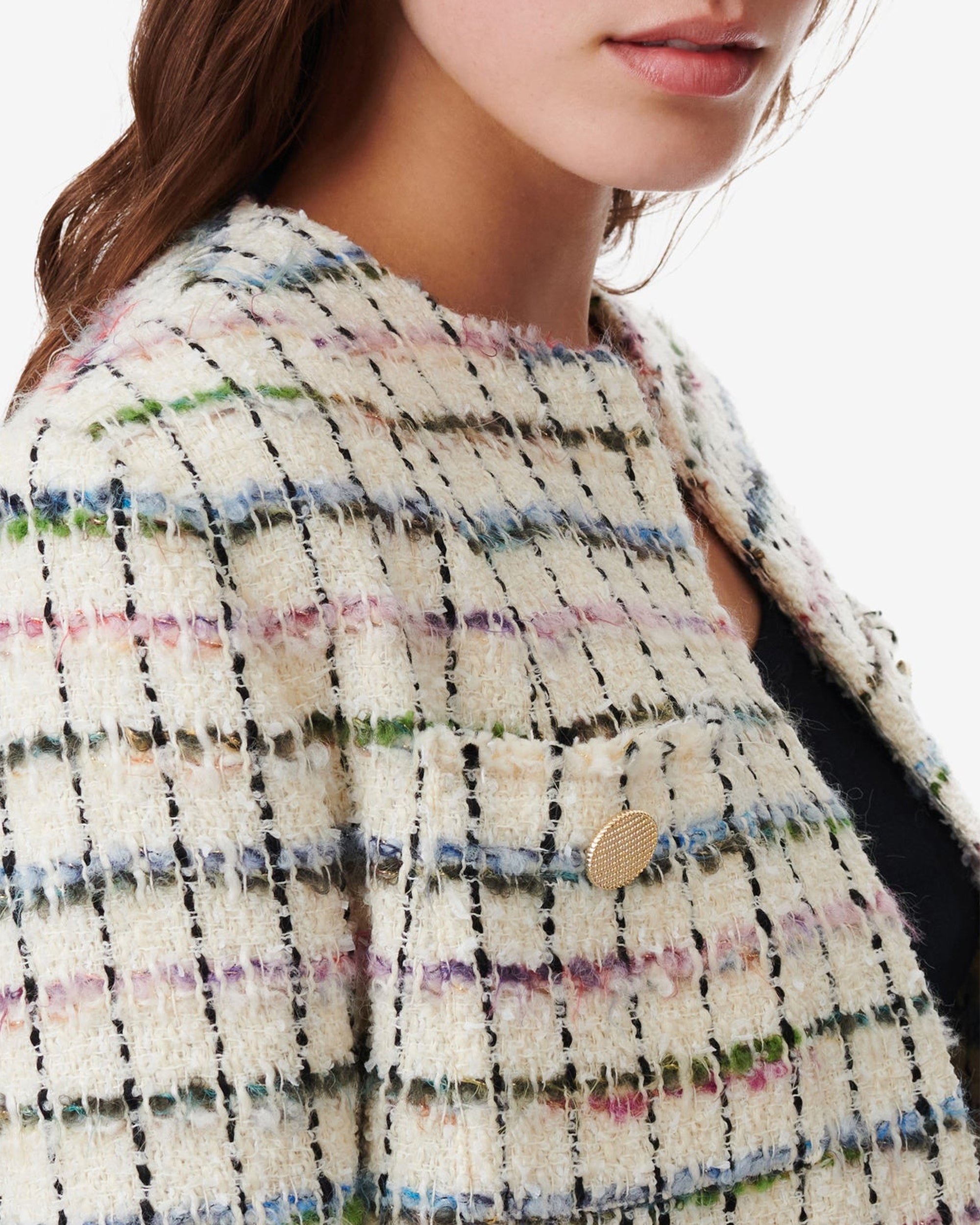 Miora wool blend jacket - Multico Ecru