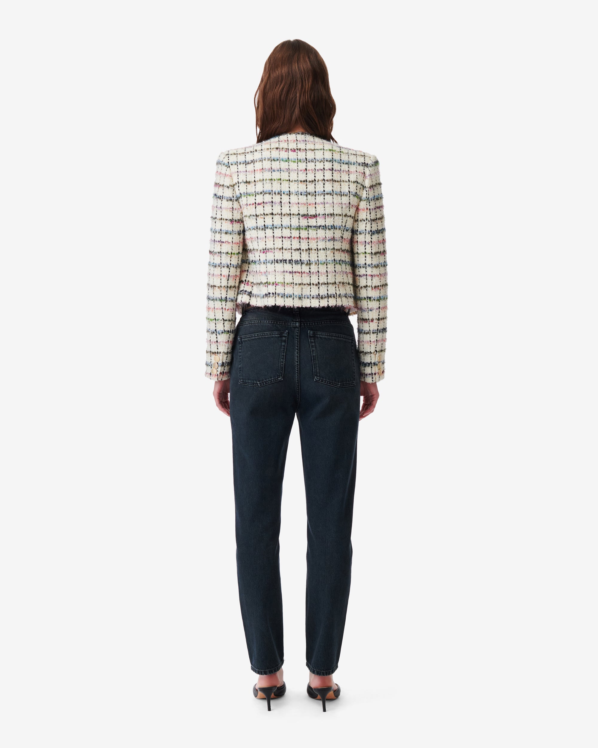 Miora wool blend jacket - Multico Ecru