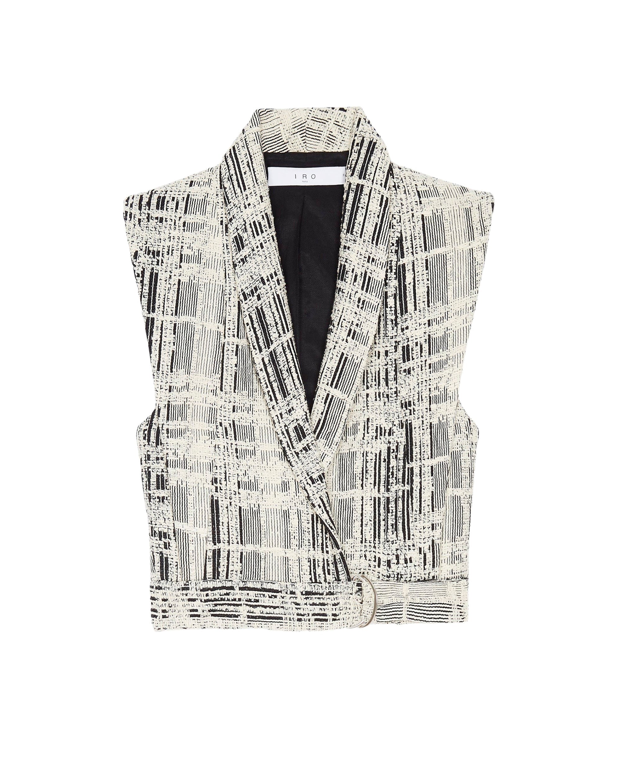 Quira sleeveless jacket - Ecru & Black