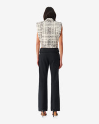 Quira sleeveless jacket - Ecru & Black