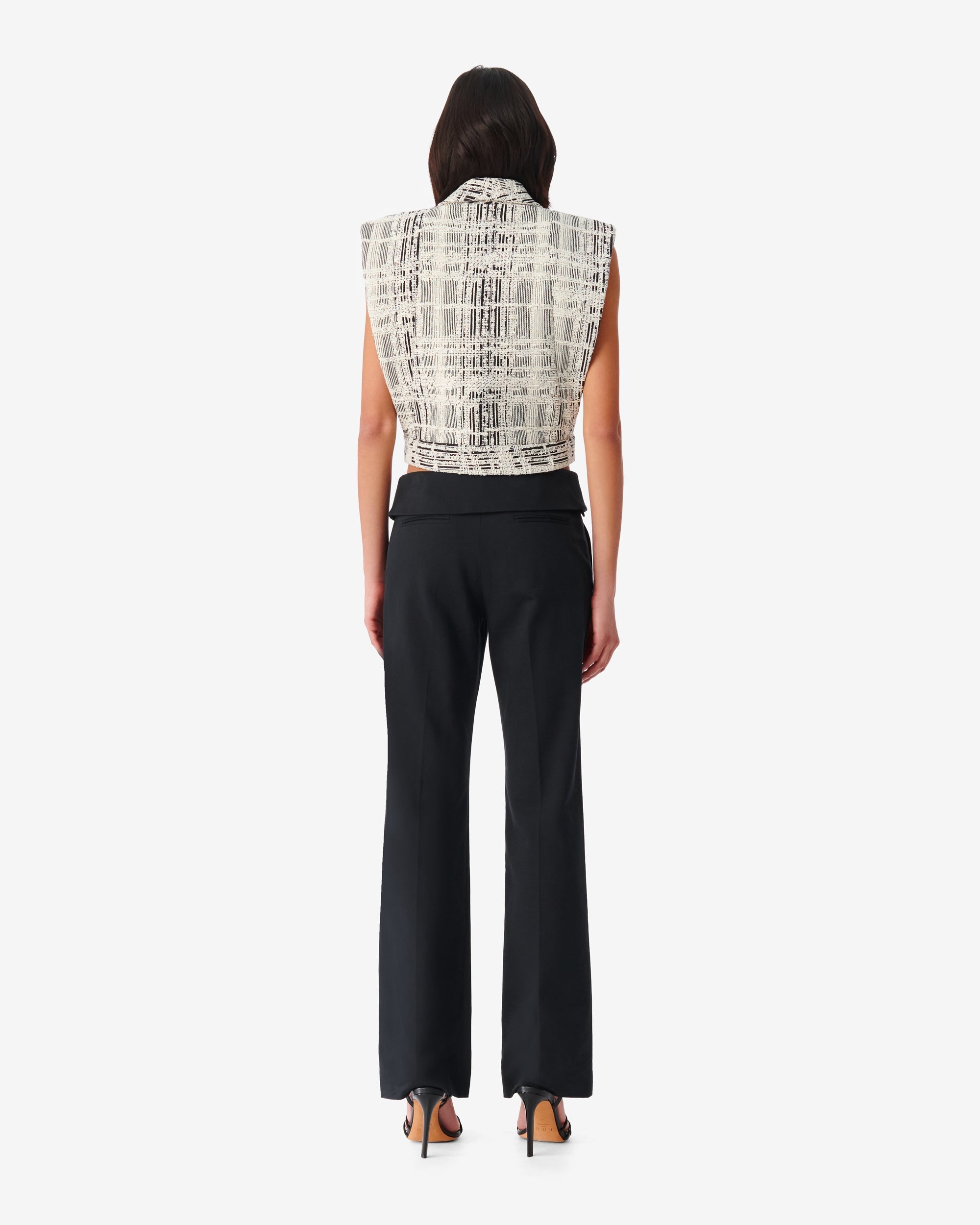 Quira sleeveless jacket - Ecru & Black