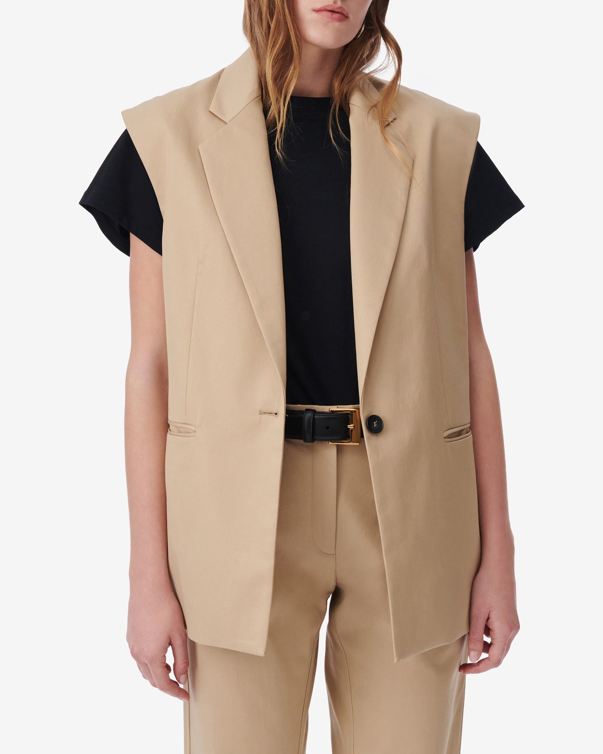 Viria sleeveless blazer - Camel