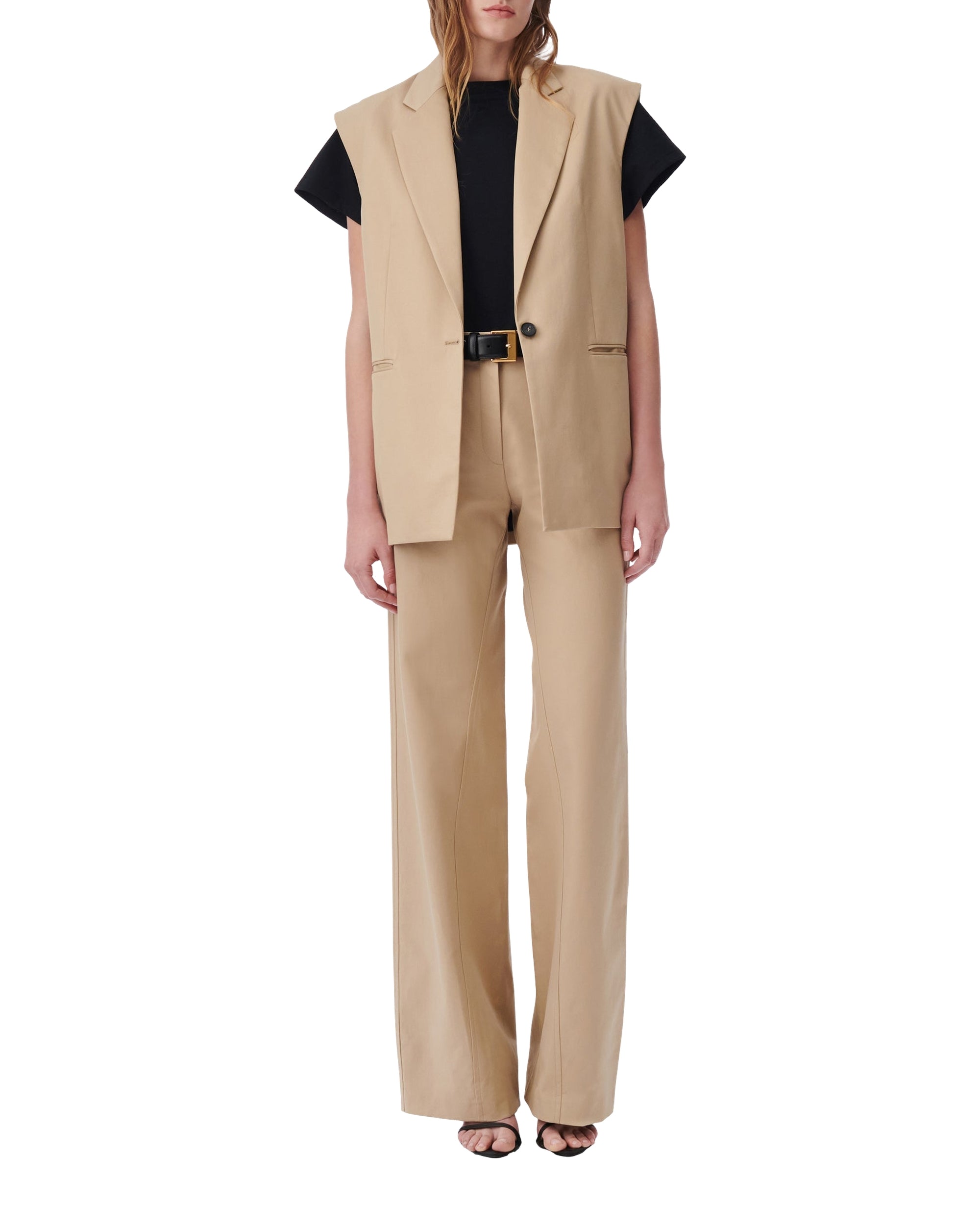 Viria sleeveless blazer - Camel