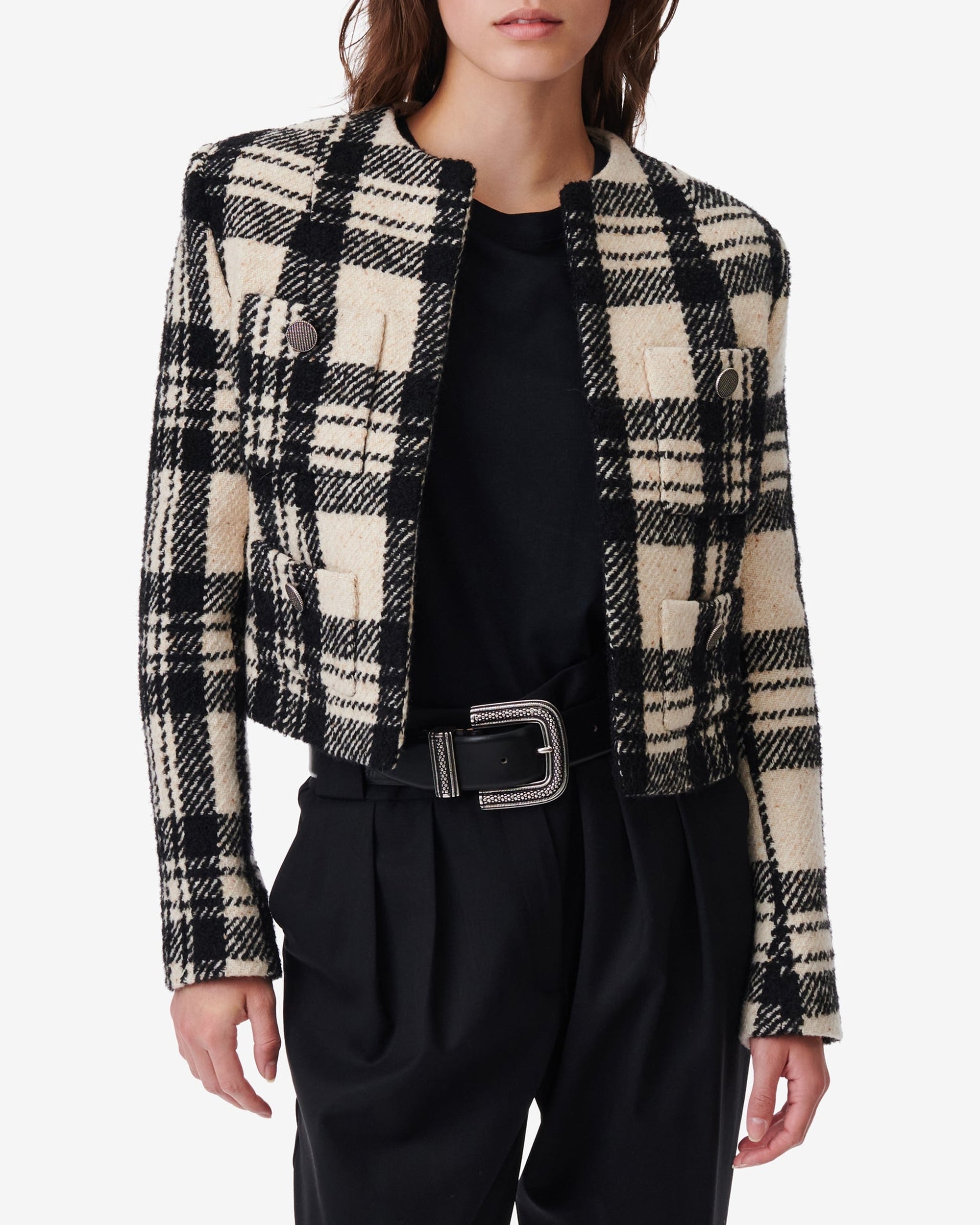 Xelina wool jacket - Ecru & Black