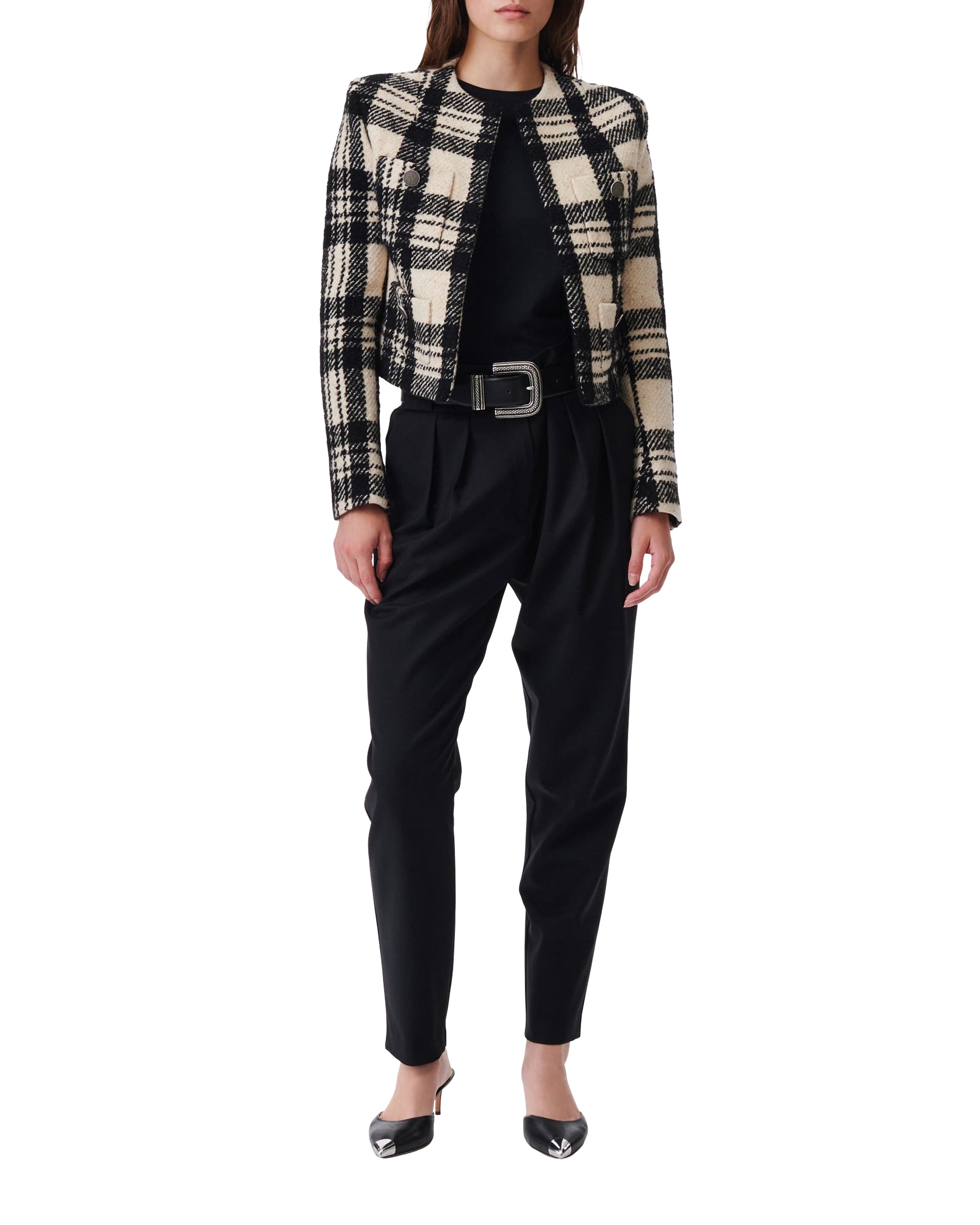 Xelina wool jacket - Ecru & Black
