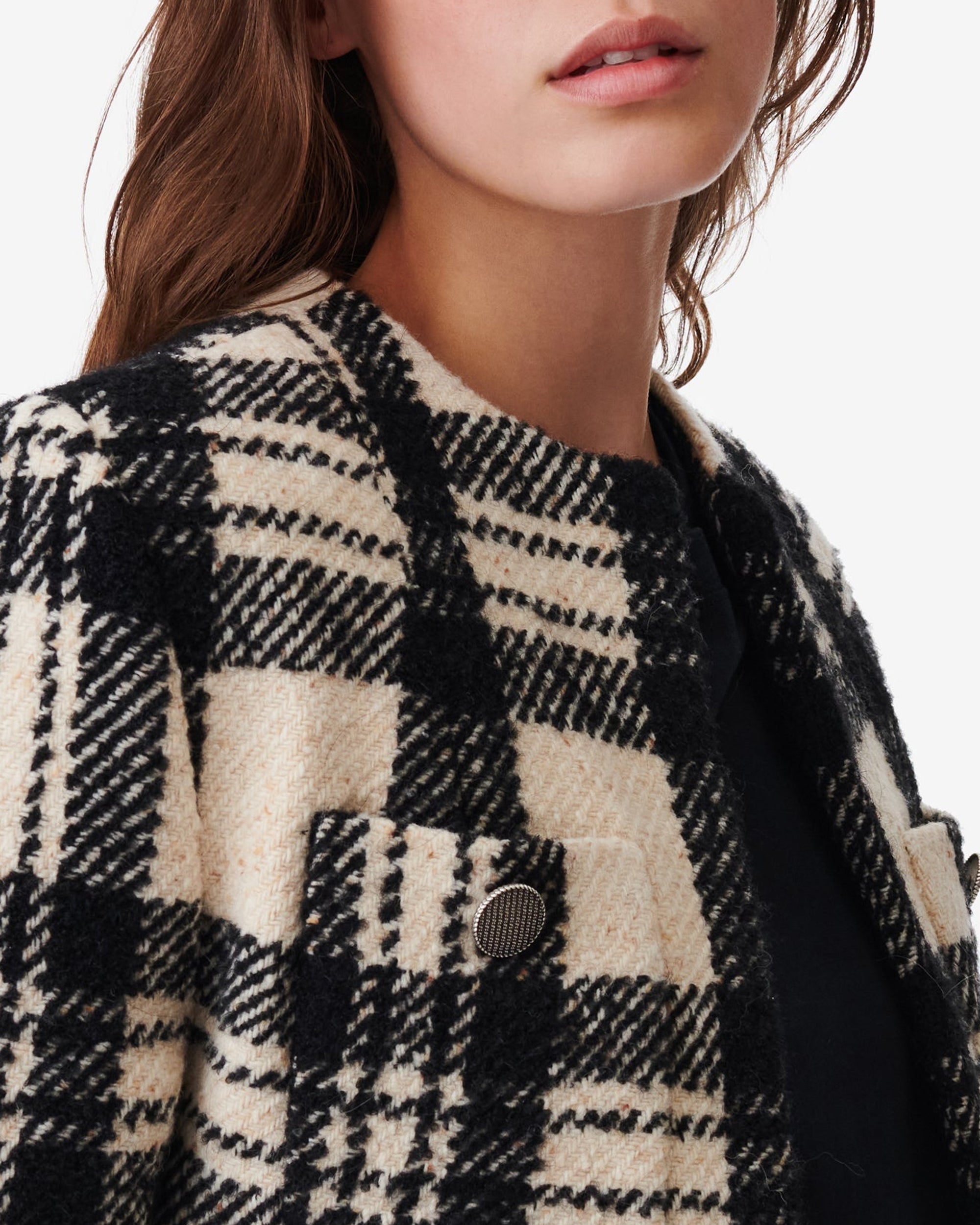 Xelina wool jacket - Ecru & Black
