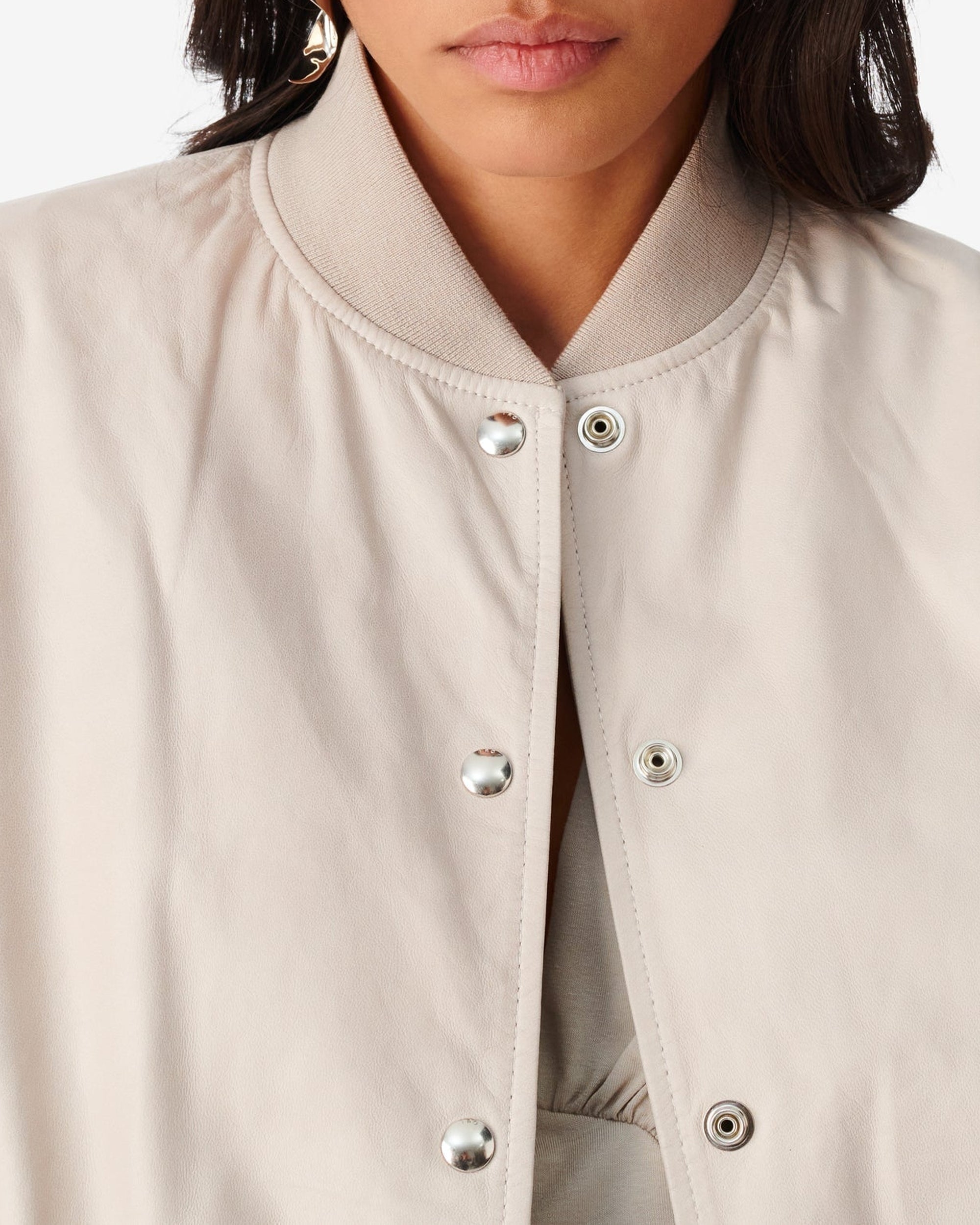 Artus leather bomber - Smoke Grey