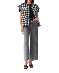Lilous sleeveless wool blend jacket - Black & White