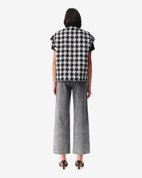 Lilous sleeveless wool blend jacket - Black & White