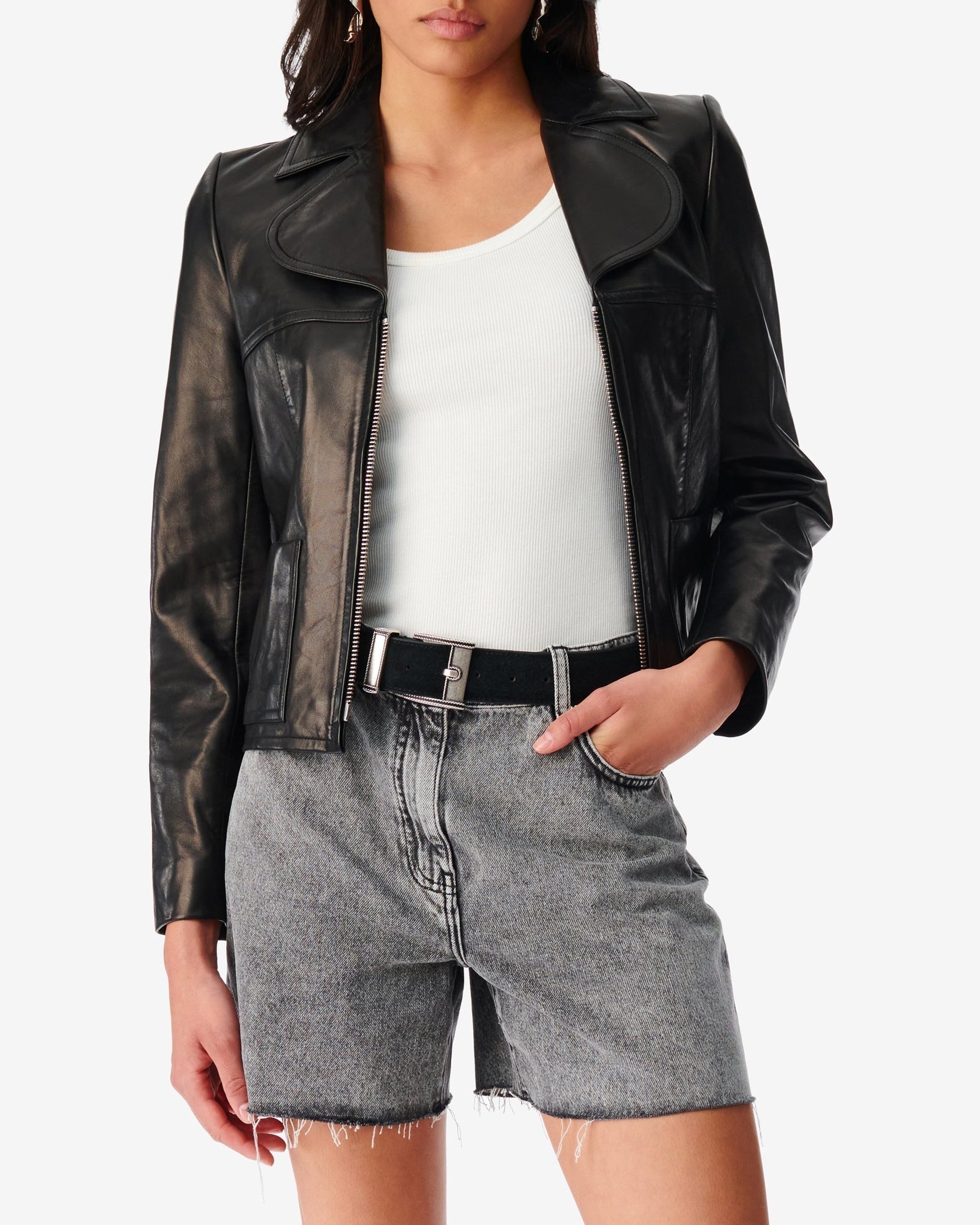 Ofelia leather jacket - Black