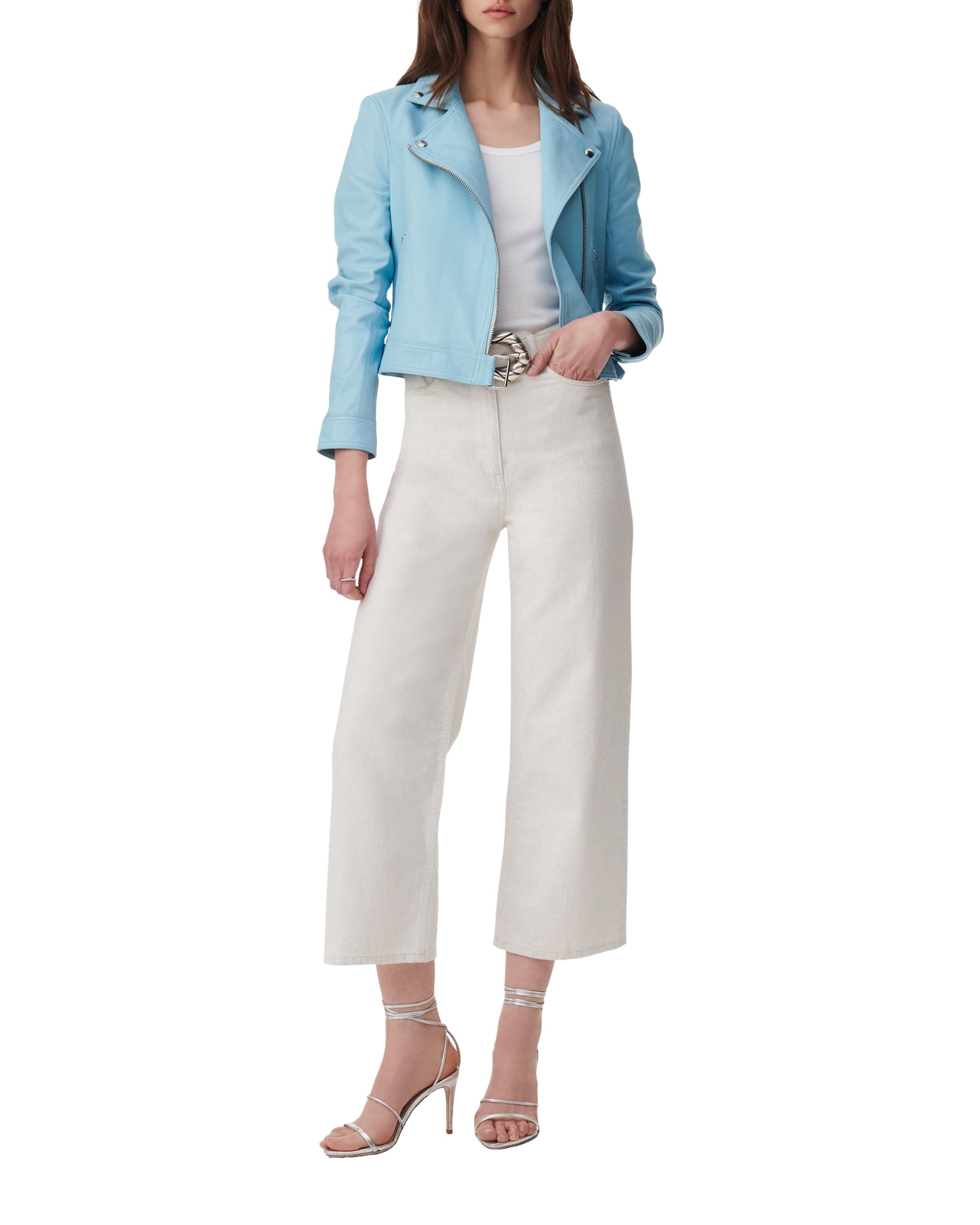 Perfecto Kolmar in leather - Azur Blue