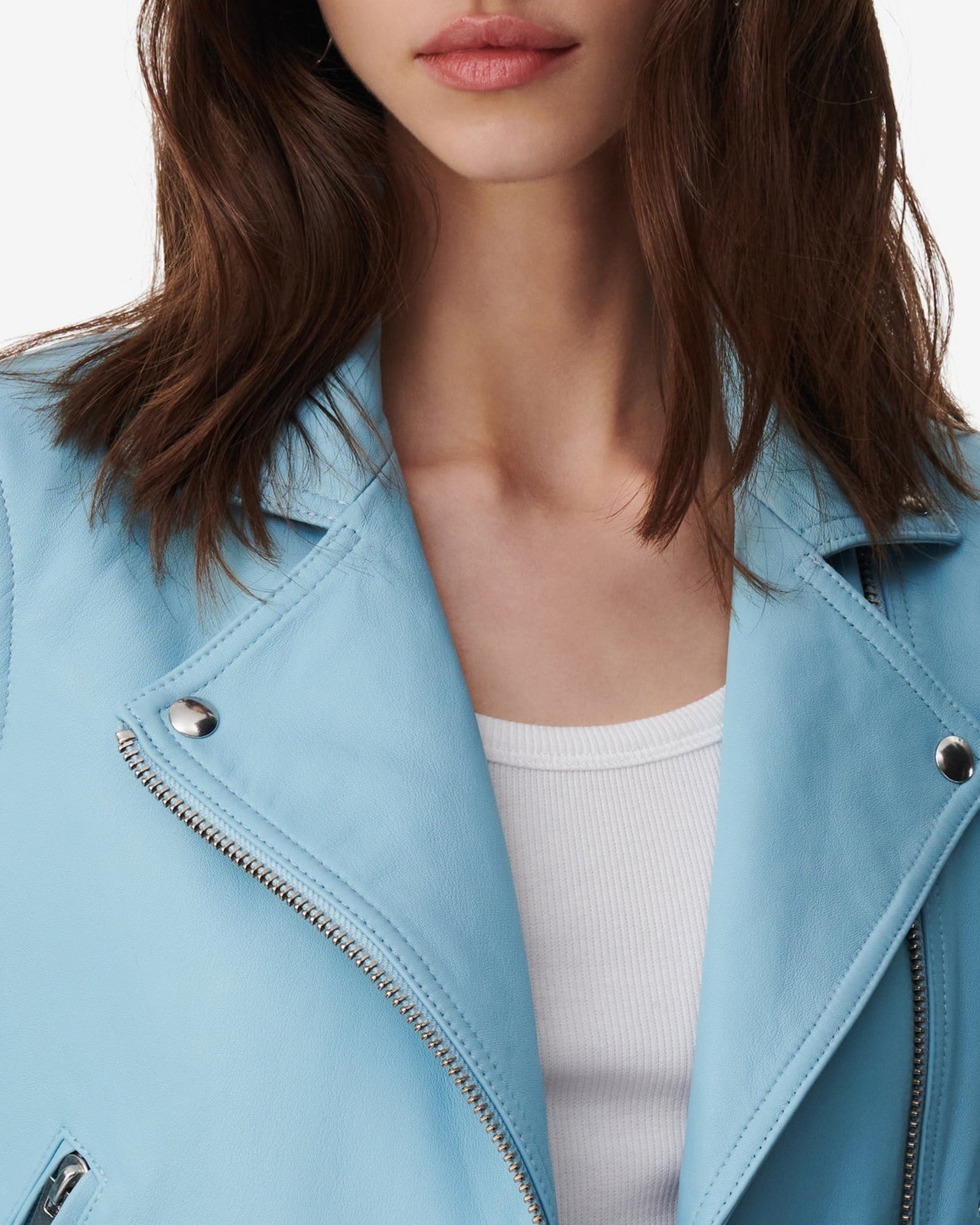 Perfecto Kolmar in leather - Azur Blue