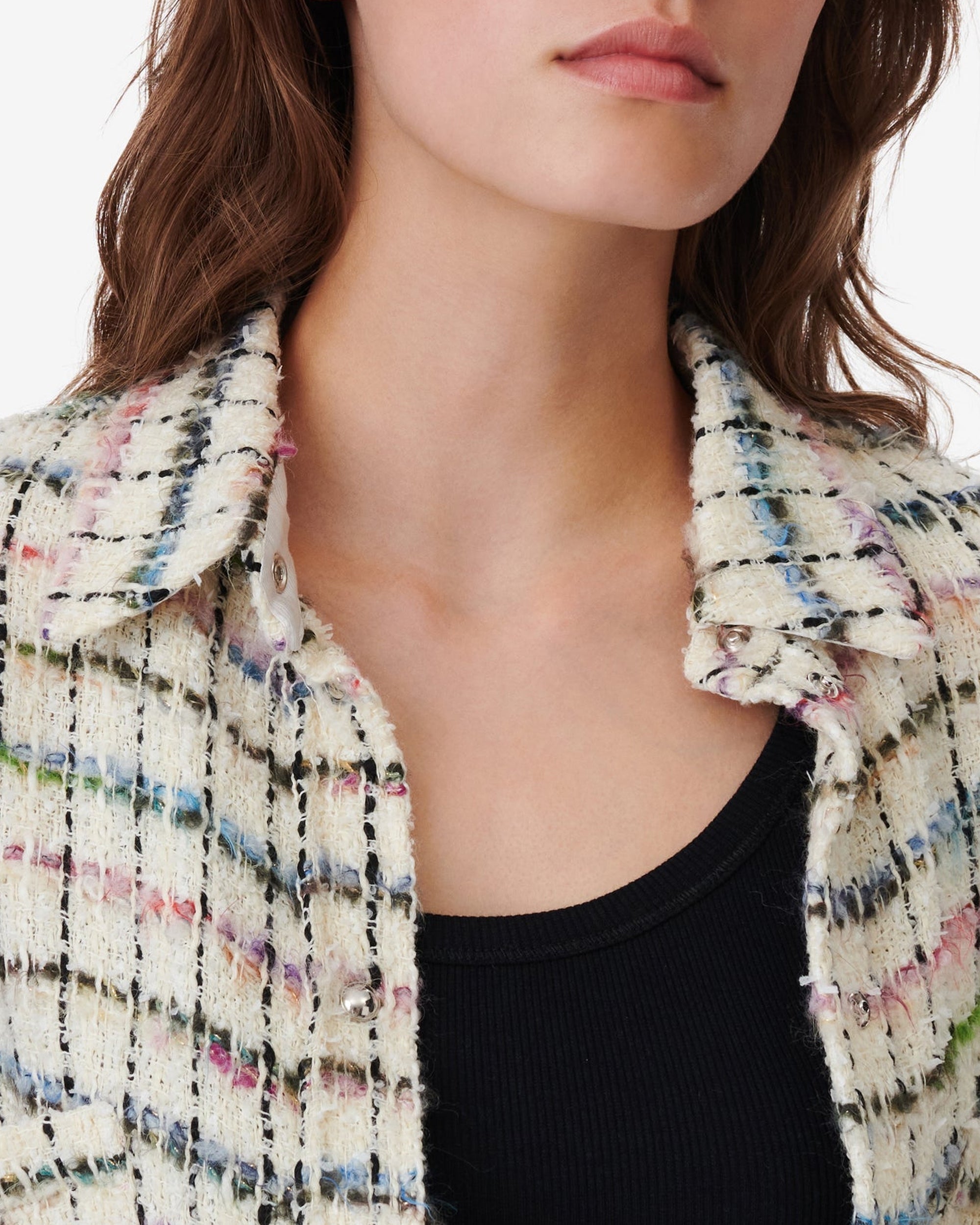 Madita wool blend overshirt - Multico Ecru