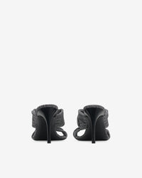Twisty Glitter Mules - Silver & Black