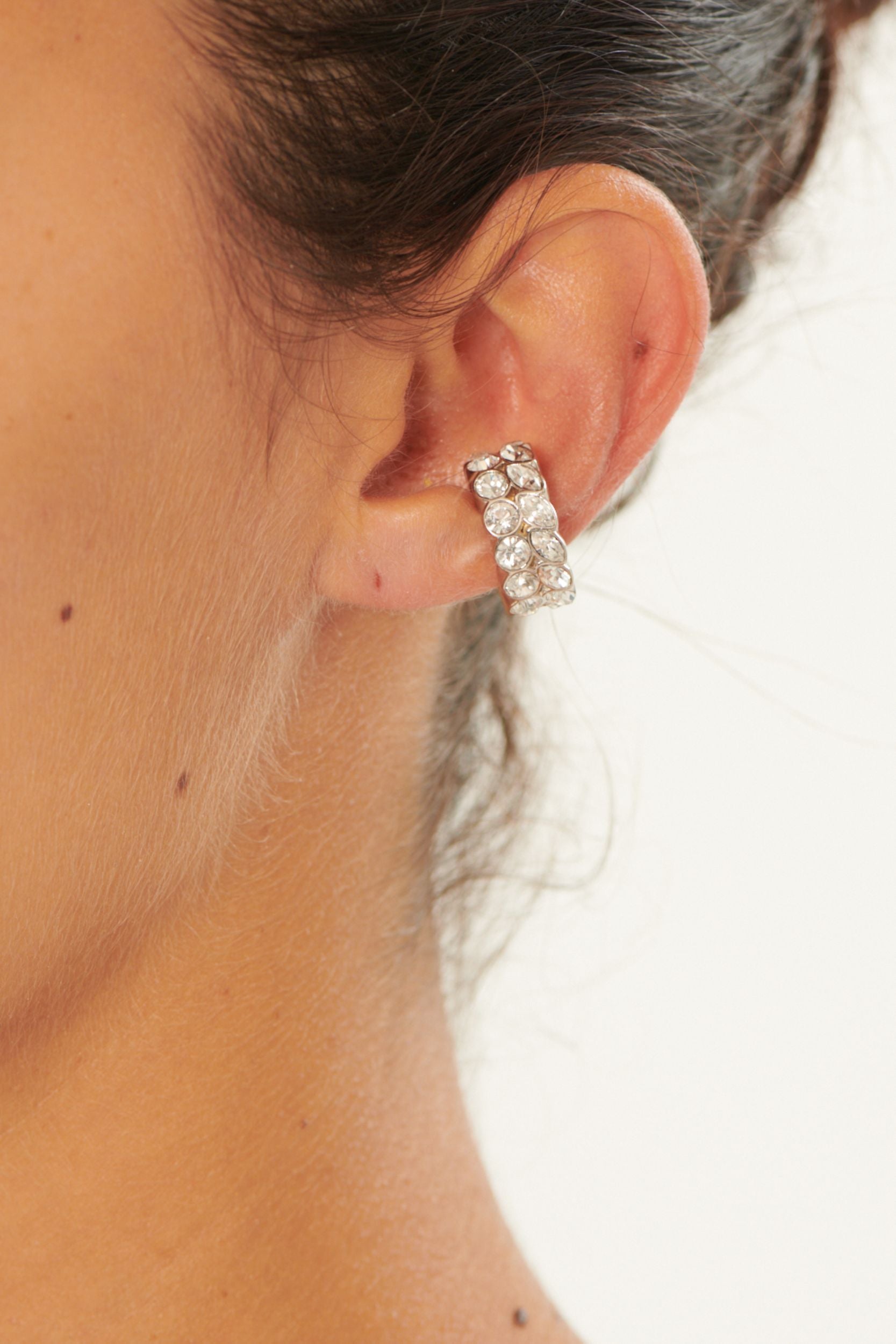 Earcuff Strass Baby - Silver & Strass