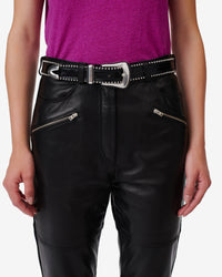 Dorsy Chain leather belt - Black
